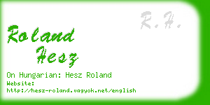roland hesz business card